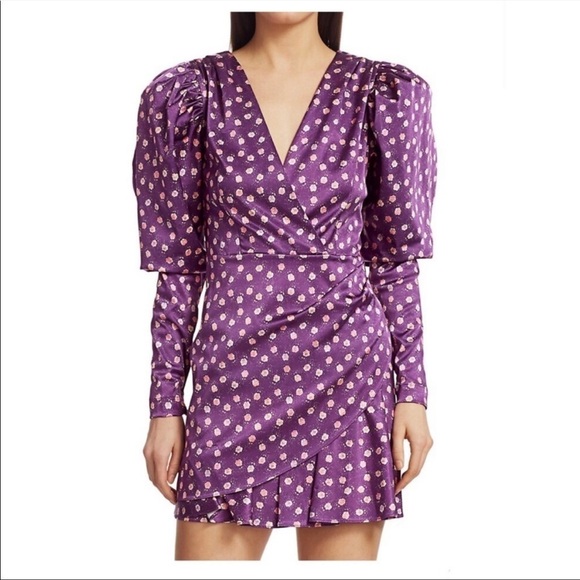 NWT Rotate Birger Christensen Aiken Floral Puff Dress - Picture 1 of 11